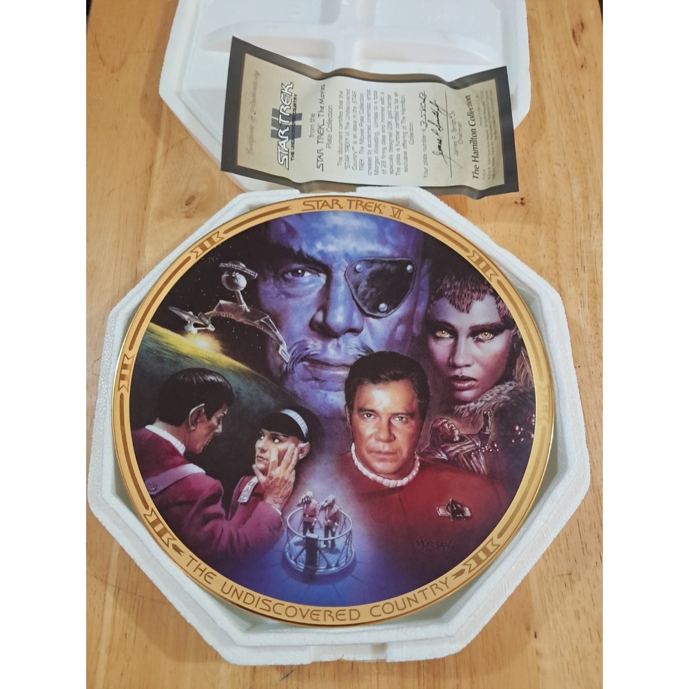 Hamilton Collection Star Trek VI Undiscovered Country Movies Plate COA